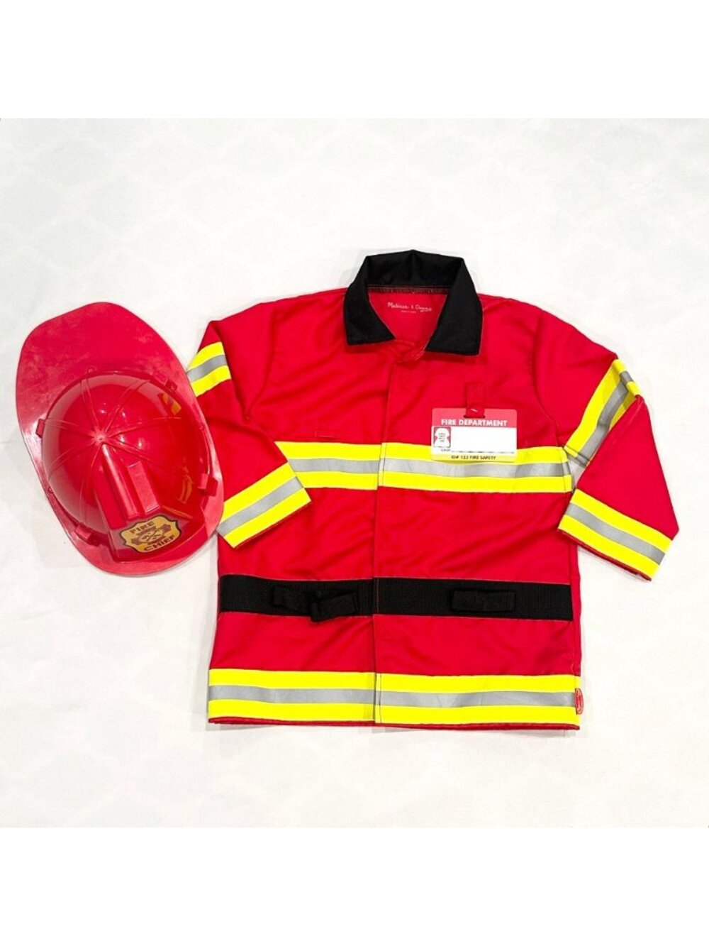 Melissa & Doug Fire Chief Firefighter Kids 2pc Halloween Cosplay Costume
